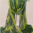 thumbnail image 5 of Foulard Longue en Mousseline Douce à Fleurs pour Femmes, Transparente, Châle/étole Enveloppant le Cou, Cadeau, 5 of 5