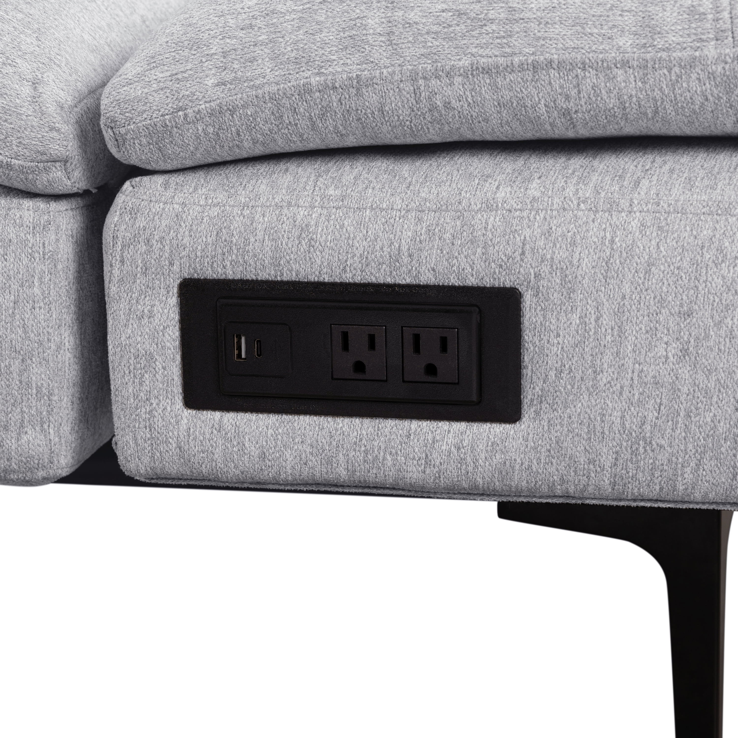 Serta Lambeth Convertible Sofa in Light Gray Fabric Upholstery