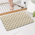 thumbnail image 4 of Beige Gray Checkerboard Checkered Pattern Bathroom Rugs Mat,Non Slip Microfiber Bathroom Rug,Rubber Backing,Soft Bathroom Mats for Bathroom Floor,Tub and Shower,17x27in(43x68cm), 4 of 5
