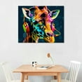 thumbnail image 2 of BCIIG   Animal Graffiti Wall Art Giraffe with Headphone Canvas Painting Colorful Animal Art Print Funny Music Artwork for Nursery Kids Room  20x16in, 2 of 6