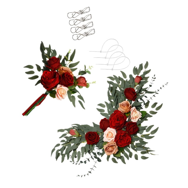 Billuyoard 2x exquisito letrero para fiesta de boda, conjunto de flores, fácil de organizar, mantener el de boda, regalos de flores para novia Kits de decoración para fiestas 18109 vino