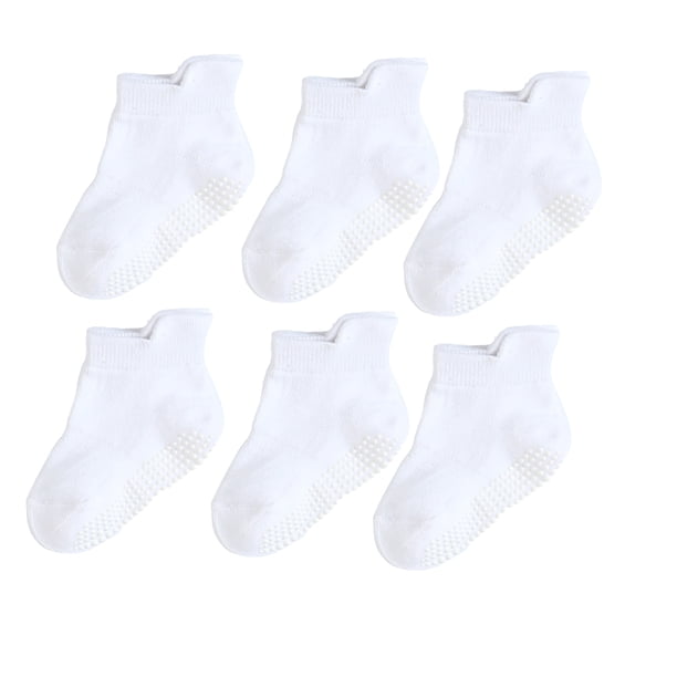 Medias para niños Calcetines tobilleros con buena elasticidad Uso cómodo Estilo simple Manguera de buena artesanía Sigue gateando blanco 10-12 años 6 piezas Inevent AP009062-29B