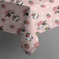 thumbnail image 4 of Pink Cow Strawberry Hat Pattern Rectangle Tablecloth 60"x120",Waterproof Polyester Rectangle Table Cloth, Wipeable Spillproof Polyester Tablecloth for Dining, Camping, Indoor and Outdoor, 4 of 6