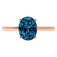 thumbnail image 7 of Solitaire Engagement Ring for Women - 2ct Natural London Blue Topaz in 14K Rose Gold Promise Ring, 7 of 7