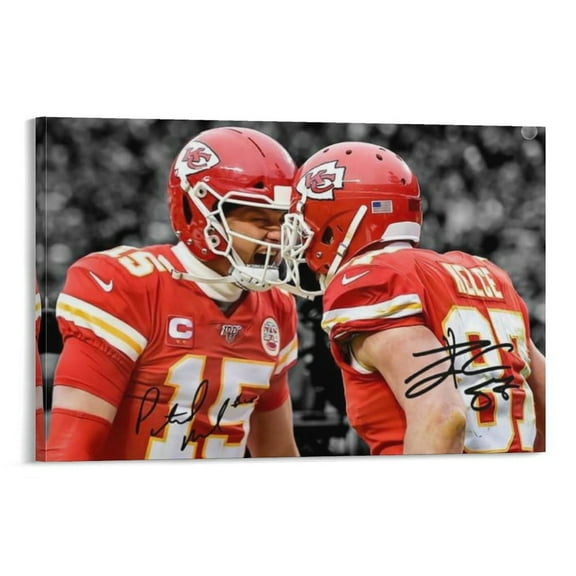 Mahomes Travis Footabll Canvas Poster Poster Cool Artworks Painting Wall Art Canvas Prints Hanging Picture Home Decor Posters Gift 20x30inch(50x75cm)