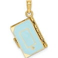 thumbnail image 2 of 14K 3-D Blue Enamel Bible Book w Moveable Pages Charm Yellow Gold Material Artisan Delicate Luxurious Celebrate milestones with style and brilliance, 2 of 5