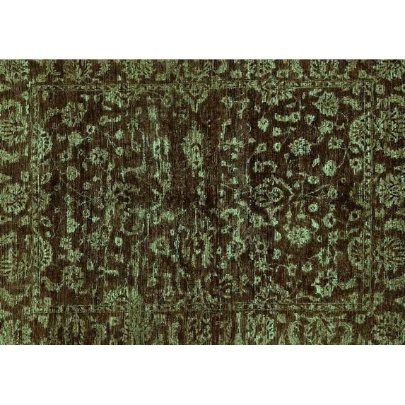 Ahgly Company Indoor Rectangle Abstract Turquoise Blue Modern Area Rugs, 5' x 8'