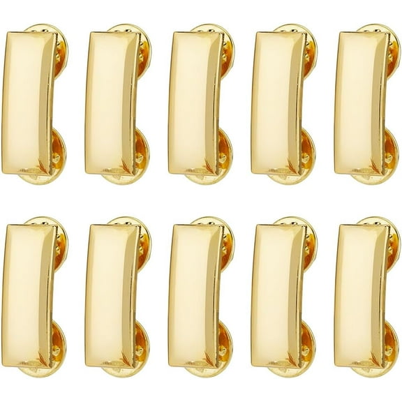 10Pcs Platinum/Golden Collar Pins Alloy Collar Brooches Insignia Rank Bars Uniform Pin Suit Collar Pin Shirt Collar Decoration Collar Bar Pin Collar Fixing Pins