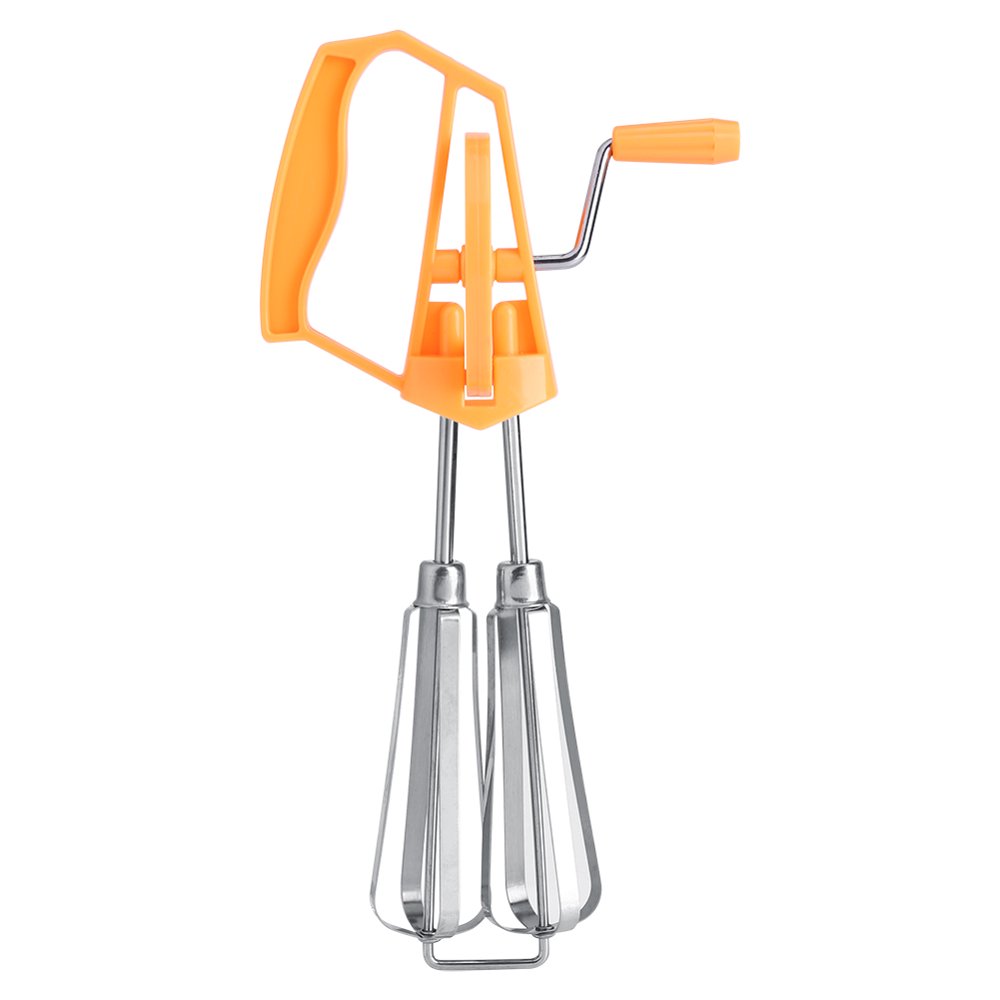 WALFRONT Rotary Hand Egg Beater, Stainless Steel Manual Whip Whisk Egg Beater Mixer Kitchen