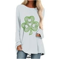 thumbnail image 1 of Blusa de manga larga con cuello en O para mujer del Día de San Patricio Pompotops FGAJ803, 1 of 5