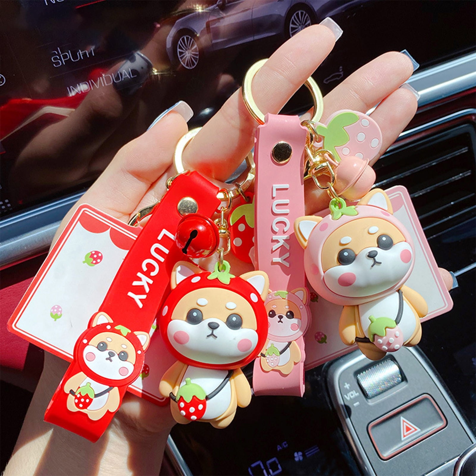 DomeStar Cute Dog Key Chain, Shiba Inu Keyring Keychain for Boys Girls Kids  Children Adults, Super Adorable Dog Key Ring