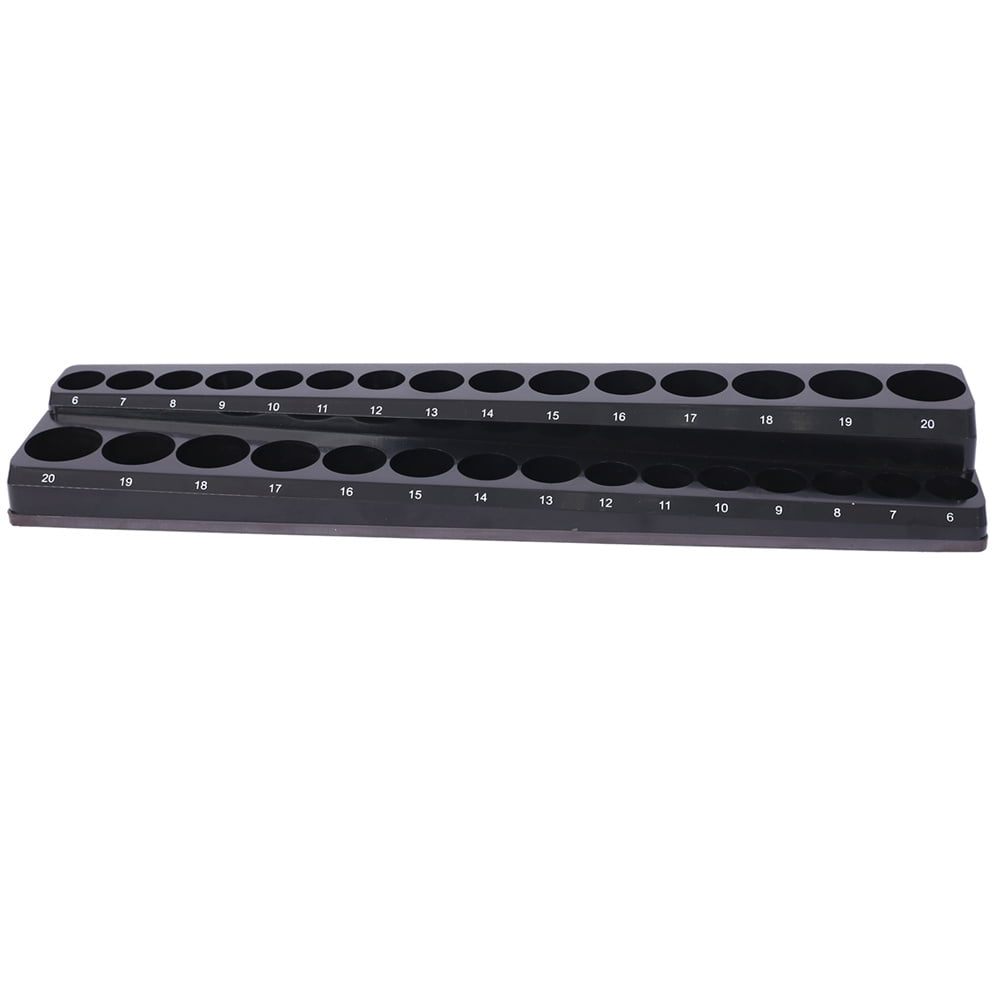 3 Piece Magnetic Socket Organizer Set, 1/2", 1/4" and 3/8" Socket Holder Kit, Attaches to Steel Box / Tool