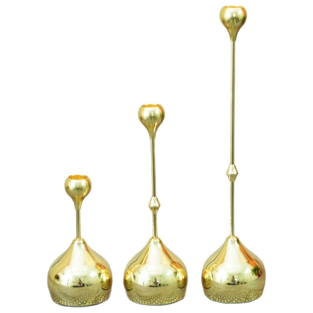 Christmas Decor Set of 3 Candle Stick Holders Candle Centerpieces for Tables Taper Candlesticks for Table Centerpiece Christmas Dinner Modern Home Decor(Silver) Christmas Decorations