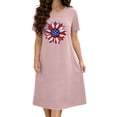 thumbnail image 2 of LEKEK 4Th of July Outfits for Women Short Sleeve Crew Neck Oversized Nightgowns American Flag Printed Midi Sleep Dress Loose Fit Patriotic Lounge Sets, 2 of 6