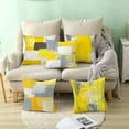 thumbnail image 6 of STONCEL Cushion Covers, Set of 4 Decorative Short Plush Throw Pillow Covers, Abstract Style Square Throw Pillow Cases 45cm x 45cm for Sofa Bedroom Chair Office Outdoor Patio Decor (Yellow), 6 of 9