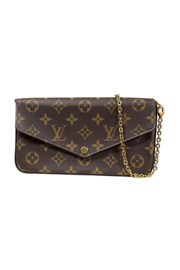 Pre-Owned Louis Vuitton Pochette Felicie Monogram Shoulder Bag, Handbag, Canvas, M61276, Brown,...