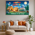 thumbnail image 3 of Camping Adventure Happy Camper Banner Bear Cartoon Lightweight Polyester for Kids Party Outdoor Fun Gathering, 3 of 8