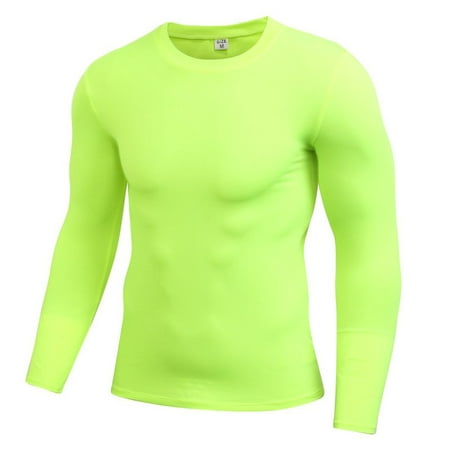 Tinymills Men's long-sleeved high-elastic wicking and quick-drying tight-fitting sports (Best Tight Fitting T Shirts)