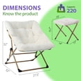 thumbnail image 6 of ARKANTOS Comfy Saucer Chair,Bedroom Chairs for Adults with Ottoman,White, 6 of 8