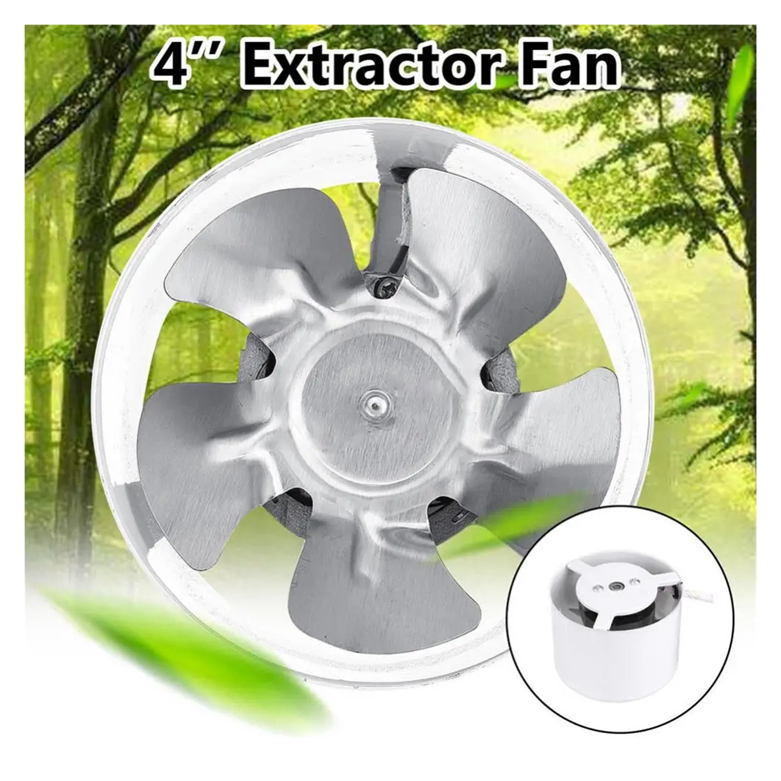 4inch Silent Inline Duct Fan Air Ventilator Metal Pipe Ventilation Exhaust Fan Mini Kitchen Bathroom Toilet Wall Extractor Fan ,Energy-Efficient
