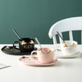 thumbnail image 4 of Set Taza y Plato de Céramica en Forma de Gato con Cuchara Negro HappyWare 100099C, 4 of 4