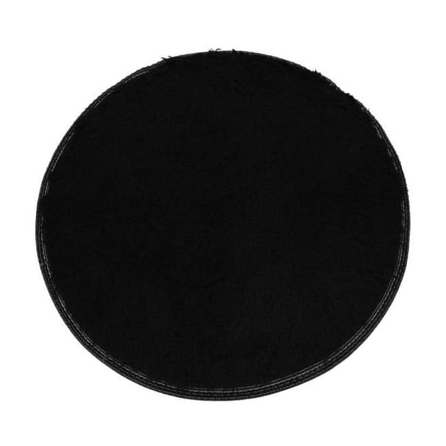 Bathroom Rug, EDHITNR Soft Absorbent Round Bath Mat, Non-Slip Coral Fleece Floor Mat Machine Washable Quick Dry, Black