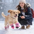 thumbnail image 5 of Monkey Design Non-Slip Soft-Soled Dog Shoes, Winter Warm Fleece-Lined Pet Boots for Small to Medium Dogs, Water-Resistant Dog Foot Covers for Indoor Outdoor Protection (Blue Fleece-Lined, 4 Shoes), 5 of 5