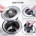thumbnail image 5 of Stainless Steel Kitchen Sink Drain Strainer and Stopper Combo, 5 of 5