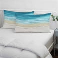 thumbnail image 4 of Teal Summer Beach Pillow Covers King, Coastal Nautical Seaside Ocean Soft Brushed Microfiber Breathable Throw Pillow Covers, Pillowcase with Zipper for Couch Sofa Bedroom Living Room 20"x36", 4 of 9