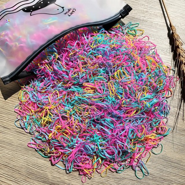 1000 uds/2000 Uds. Bandas elásticas para el cabello para bebés, gomas desechables para niños, bandas de goma para mujeres y niñas, accesorios para el cabello para niños
