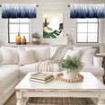 thumbnail image 4 of Navy Blue Ombre Kitchen Curtain Valances for Windows Farmhouse Short Curtains, Primeval Forest Modern Abstract Art Aesthetics Rod Pocket Valance Curtain for Bedroom Cafe Living Room 54"x18", 4 of 8