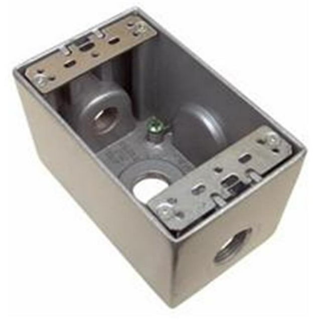 Morris Products 36100 Weatherproof Boxes - One Gang Deep 24 Cubic Inch Capacity - 3 Outlet Holes 0.7 5 In. Gray