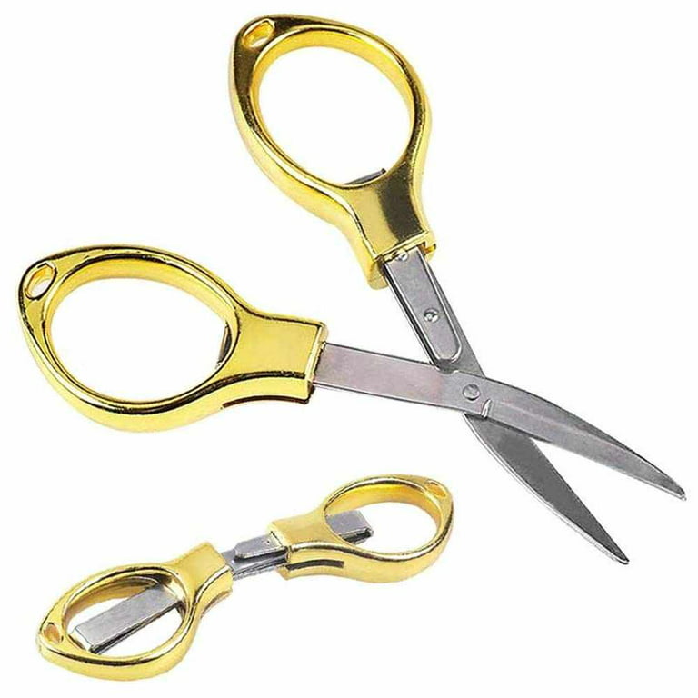1Pcs Cartoon Art Scissors With Lid Portable Utility Stainless Steel  Scissors Cute Mini Cutting Supplies Office Supplies Stationery(yellow)