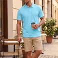 thumbnail image 7 of Men's Polo Shirt Short Sleeve Collared Button Placket Classic Fit Lightweight Casual Golf Polo Shirt, 7 of 7
