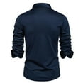thumbnail image 4 of ZCFZJW Mens Stretch Dress Shirts Slim Fit Button Down Long Sleeve Stretch Collared Shirt Cotton Wrinkle Free Button Up Mens Tops Navy XL, 4 of 6