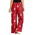 thumbnail image 3 of Pajama Pants, Sleepwear, Casual Drawstring Elastic Waist Pants, Comfortable Straight-leg Loose Pants with Christmas Print, Fashionable Home Bottoms for Adults, Watermelon Red, XL, 3 of 4