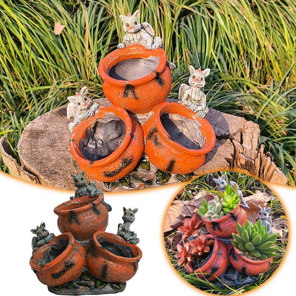 Riforla Creative Dragon Sculpture Succulent Potted Living Room Balcony Window Sill Green Pot Resin Ornaments Flower Pots Pink