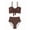 Coffee, variant on Women'S Seashell Textured Bikini Sets Knotted Front 2 Piece Swimsuits Ruffle Trim Bathing Suits Turquoise S