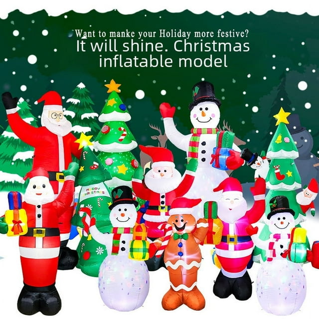 Muñeco de nieve inflable de Navidad, Papá Noel, árbol inflable, modelo inflable, accesorios de decoración para patio