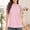Pink, variant on Morttic Women's Solid Color Ruched Front Short Sleeve Round Neck Lace Hollowed-Out Patchwork, Summer Casual T-Shirt White,S