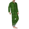 Adobk American Football Field Print Mens Pajamas Set Long Sleeve Soft