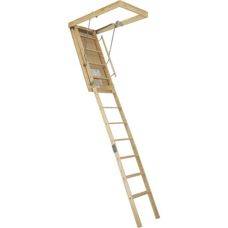 Wood Attic Ladder - Louisville Ladder Windsor With Fire Guard Wood Attic Stairs