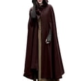 thumbnail image 2 of ZAZYULZ Winter Coats for Women Gothic Open Front Hooded Cardigan Long Coat Solid Color Cloak Cape Winter Outdoor Jackets(Wine Red,Xl), 2 of 9