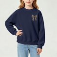 thumbnail image 6 of Girls Sweatshirt Girls Leopard Print Bow/Heart Graphic Pullover Tops Casaul Fall Sweatshirt Size 13-14 Years, 6 of 8