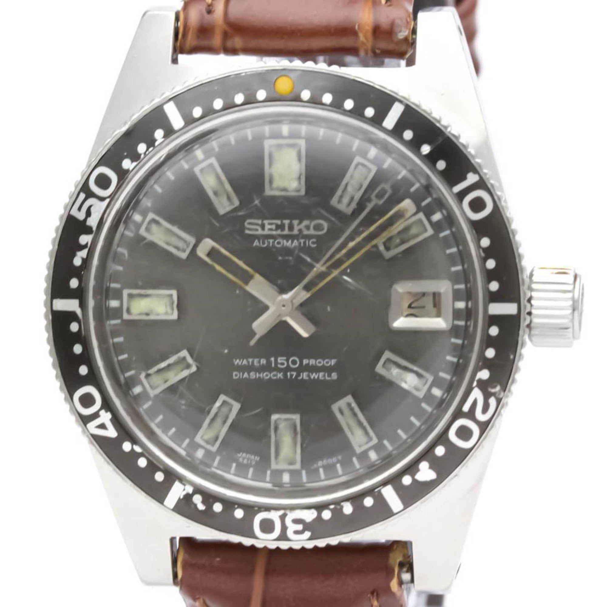 Authenticated Used Vintage SEIKO Diver 150M First Model Steel Mens Watch  6217-8001 BF546266 