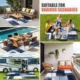 thumbnail image 4 of Navy Blue Geometric Outdoor Rug for Patio/Deck/Porch, Non-Slip Large Area Rug 5 x 8 Ft, White Modern Abstract Indoor Outdoor Rugs Washable Area Rugs, Reversible Camping Rug Carpet Runner, 4 of 8