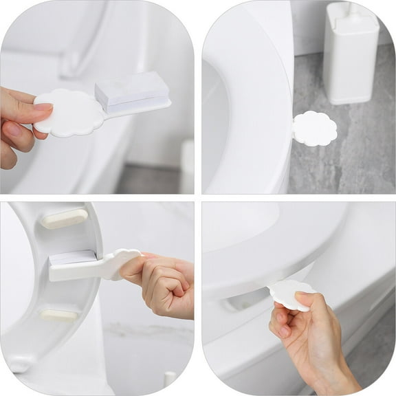 LEORX Toilet Seat Lifter White 2Pcs 4.2x2.1in