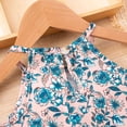 thumbnail image 5 of CAICJ98 Kid Toddler Girl Summer Outfits Cami Ruffle Halter Tops Shorts Cute Floral Clothing Set (Blue,2-3 Years), 5 of 7