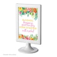 thumbnail image 1 of Tropical Floral Garden Party Party Signs, Alcohol, Because No Great Love Story Ever Started, 4x6-inch, Includes Frame, 1 of 1
