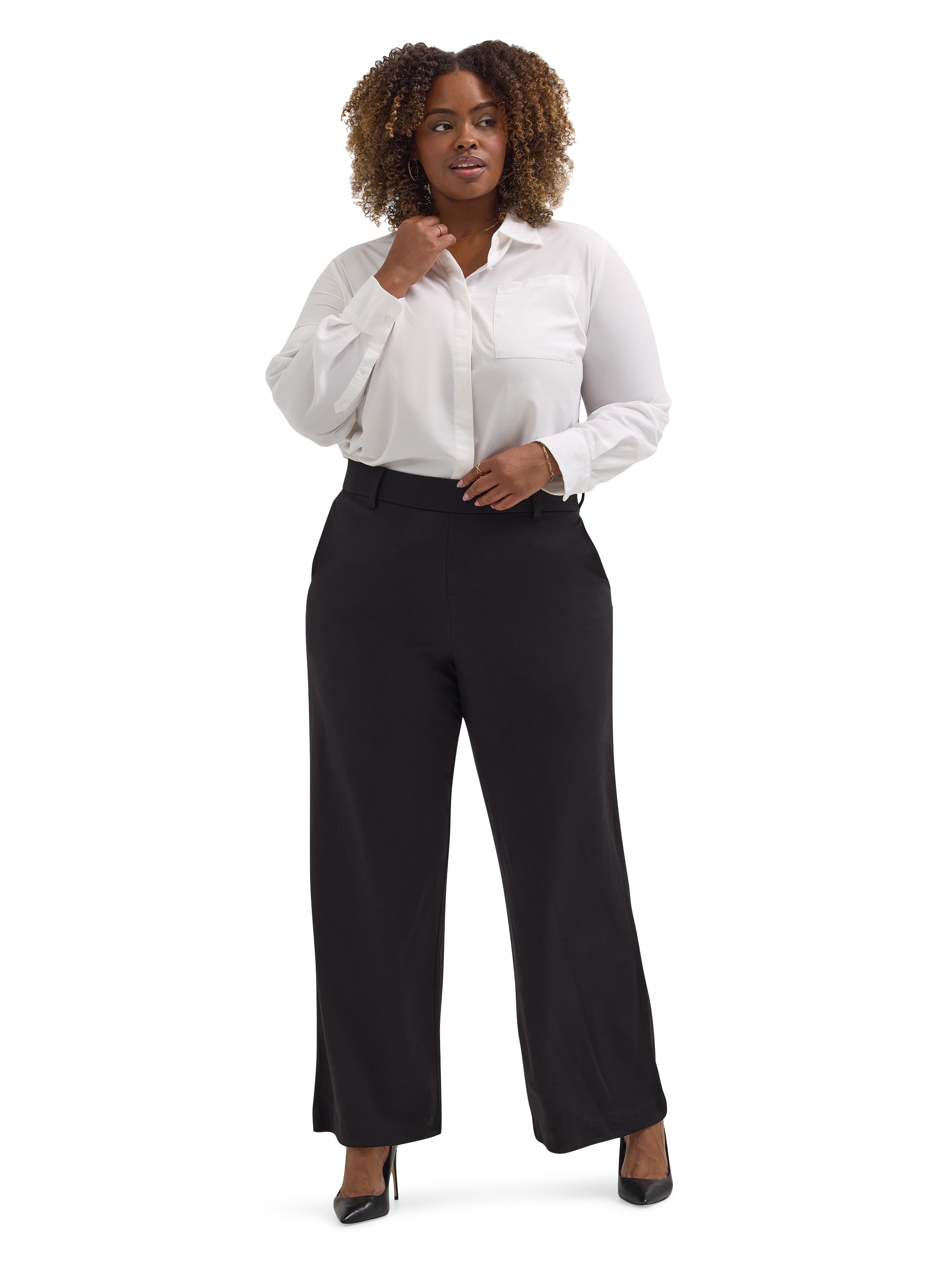 Lee® Women's Plus Pull-On Comfort Waist A-Line Knit Pant